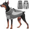 Kuoser Extras Wärme Hundemantel, Winddicht Hundejacke, Reflektierend Hundemantel Grosse Hunde, Hundemantel Winter, Moden Wintermantel Hund, Hundemantel Wasserdicht Grau XL