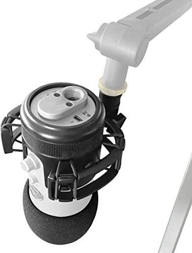 Blue Yeti Stoßdämpferhalterung mit Pop-Filter – elastisches Federungsdesign reduziert Vibrationsgeräusche, Stoßhalterung, 100 % passend für Blue Yeti, passend zu Mikrofon-Galgenarm, mit 3/8 Zoll auf 5