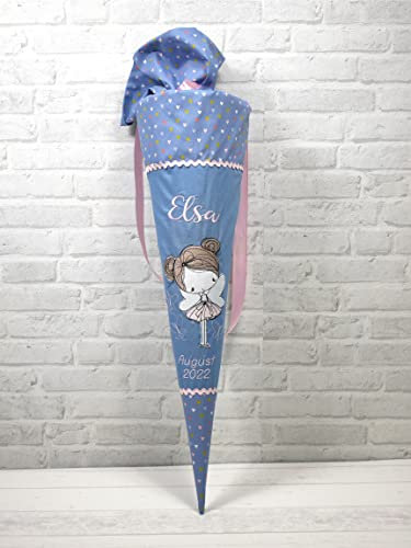 Schultüte Elfe Stoff hellblau rosa Zuckertüte Fee Mädchen 70cm oder 85cm