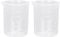 AKHTART 2 Pack Plastic Measuring Jugs, Transparent Lab Graduated Beakers, Heat Resistant Measuring Mixing Cups Set, Multipurpose Cooking Baking Liquid Measure Tool (250 ml+250 ml)