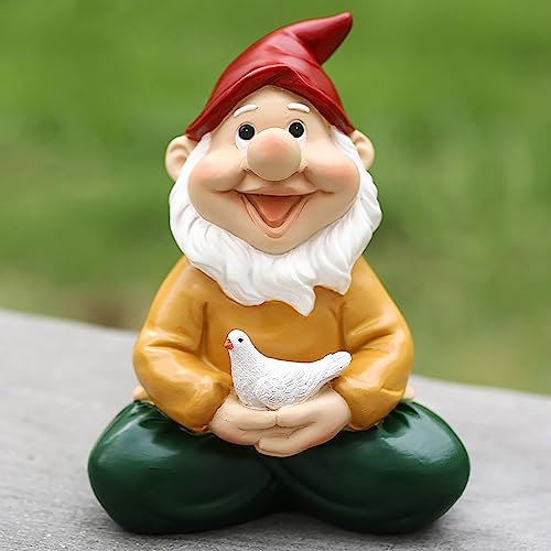 JYHCD Lustige Gartenzwerge Gartenstatuen Meditation Yoga Zwerge Figuren Gartendeko Für Draußen – Zen Gartenzwerge Deko Wohnzimmer Für Balkon Zimmer Home Dekoration Geschenke