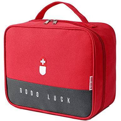 Reiseapotheke Tasche, Große Kapazität Notfalltasche, Tragbar wasserdichte Medizin Aufbewahrungstasche, Medikamenten Aufbewahrung für Haus Auto Office Reisen(Rot)