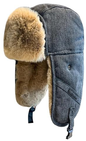 JIAHG Herren Winter Fliegermütze Trappermütze Winddicht Warm Wintermütze mit Ohrenklappen Männer Baseball Cap Bombermütze Russenmütze für Snowboarden Skaten Radfahren