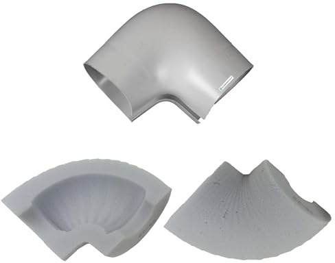 Scorprotect® PVC Isolierbogen mit weicher Melamin Dämmeinlage 90 Grad hellgrau (28 x 30 mm Bogen)