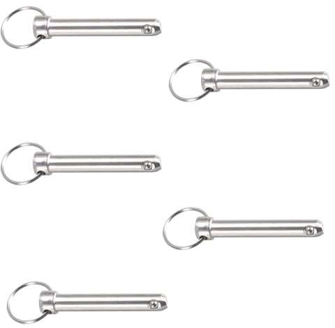 Leliafleury 5 perni a sgancio rapido 8 mm x 45 mm in acciaio al carbonio perni di bloccaggio per barche Bimini Top Marine Hardware