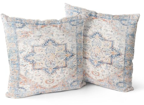 Snylcce Boho-Kissenbezüge, 2er-Set, Muschel-Design, antikes Vintage-Design, doppelseitiges Muster, 40 x 40 cm, weiche Kissenbezüge für Garten, Couch, Sofa, Bett, dekorative Kissenbezüge 40 x 40 cm