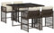 vidaXL Garten Essgruppe 5-TLG., Gartenmöbel Set Tisch mit 4 Stühle, Gartengarnitur mit Kissen, Sitzgruppe Essgarnitur Terrasse, Braun Poly Rattan