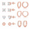 GEMAURA Ohrringe Silber,925 Creolen Silber Damen Hypoallergen Cubic Zirkonia Ohrstecker Silber Set Gold Damen Ohrstecker gold Creolen für Mehrere Piercings(7 Paar)