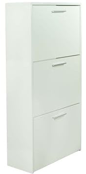 Genérico KAMIBIA | Zapatero de 3 Puertas, Blanco, 18 Pares de Capacidad, 112 cm Altura, 60 cm Ancho, 22 cm Profundidad