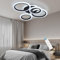 ZAITINZ Deckenlampe Led,50W Wohnzimmerlampe Decke, 3000K-6000K Deckenleuchte Dimmbar mit fernbedienung,4 Ringe Led Deckenleuchte Schwarz,2-lagiges Design Moderne Deckenleuchten,60 * 40CM