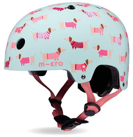 Micro Scooters | Bike/Scooter Printed Deluxe Children's Helmet | Cycling Accessories | Adjustable Headwear | Boys & Girls | 55-58cm | Dog Print