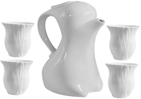 Ciieeo De Fiesta De Pascua Jarra De Cerámica Tetera y Tazas Dispensador De Agua Hervidor De Leche