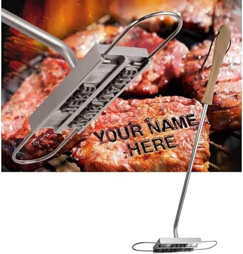 WADY Barbecue Branding Iron, BBQ Branding Iron with Changeable Letters, Personalized Barbecue Steak Names Press Tool, Grilling BBQ Tools Perfect for Branding Steaks, Burgers, Chicken, Meat