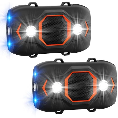 2 Pack Ultrasonic Rodent Repellent for Car Engines, Under Hood Mouse Repellent with Strobe Light Battery Powered - Keep Mice, Rodents, Rats and Squirrels Away from Cars, RVs, Garages, Attics, Indoors