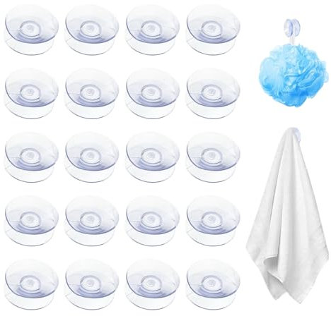 20PCS Double Sided Suction Cups, 2cm Small Suction Cups and Suckers for Glass,Suction Pads, PVC Suction Cup for Glass Plastic Aquarium Oxygen Cleanser Tube Holder