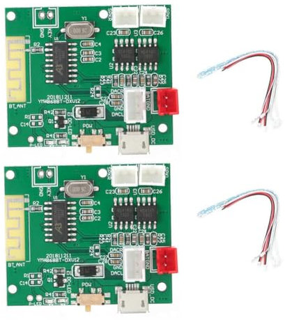 Swiixxer 1 Paio di Moduli Amplificatore di Potenza Scheda Amplificatore Modulo Amplificatore Altoparlante Audio Stereo per 5.0 3,7‑5 V Verde