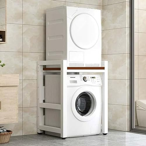 Scaffale per organizzare la Biancheria con Kit per Lavatrice e asciugatrice impilabile per mobiletto per Lavatrice a Tamburo salvaspazio per Il Bagno