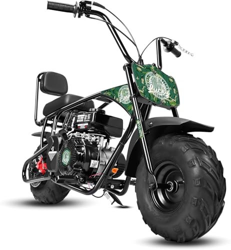 Dirt Bike Pocket Bike Kinder 99CC 4-Takt benzinbetriebenes Off Road Mini Dirt Bike Pit Bike mit Automatikgetriebe und Seilzugstarter DIY-Aufkleber Bike ab 13 Jahre (99CC-Grün)