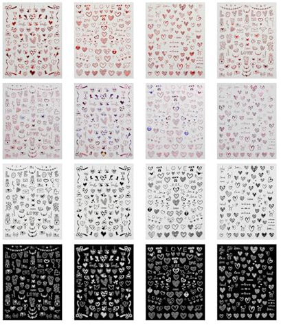 16 Love Nail Stickers, Nail Decorations, Diy Nail Art Materials, Fashionable Nail Stickers.