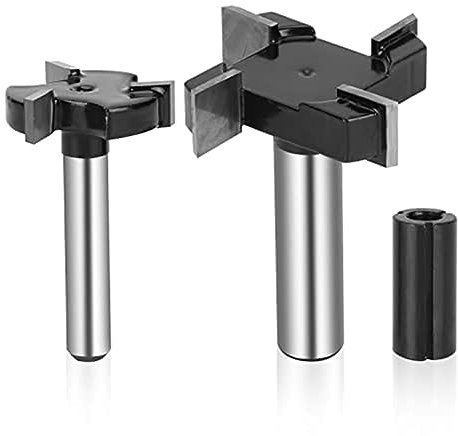 Agwuoetr CNC-Spoilboard-Oberflächenfräser, 1/4- und 1/2-, 1 und 2 Schnittdurchmesser, Plattenglättungsfräser-Ersatzzubehör