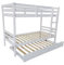 Buyqualia Litera para dormitorios Infantiles, Juveniles o de Invitados de Madera Maciza de Tres Camas con Escalera - para colchón de 90x190 cm