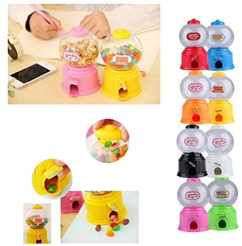 ISKDJBJG Cute Sweets Mini Candy Machine Bubble Gumball Dispenser Coin Bank Kids Toy Multicolor random,About 14.5 x 8.7cm