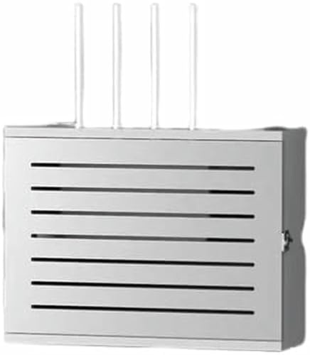 LASDERTV Boîte De Stockage De Routeur WiFi Gratuit Montée Au Mur avec Étagère pour TV Set Top Cable Hide Rack pour La Décoration Intérieure (Couleur: Noir)