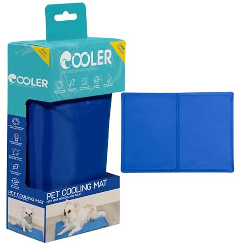 Pet Cooling Mat for Dogs and Cat Self Cool Pad for Crates, Kennels & Beds, Washable Portable Foldable Cooling Pet Mat Suitable for Home & Outdoor, Small, Blue, 40x50x2cm