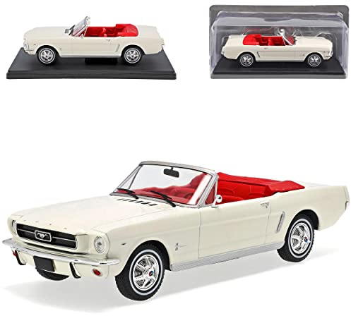 alles-meine.de GmbH Ford Mustang I Cabrio Weiss 1/2 1964-1966 1/24 Ixo Modell Auto mit individiuellem Wunschkennzeichen