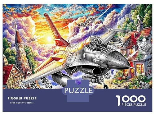 Kampfflugzeug (21)_4 1000-Teile Puzzle (38x26cm): Sci-Fi-Schlacht am lebendigen Himmel, Kreativitätsförderung, Wanddekoration & Geschenk für Bürokollegen.