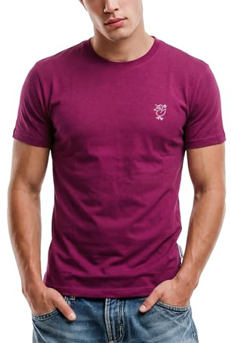 Cleptomanicx Sketch Gull T-Shirt Herren Shirt Magenta, XL