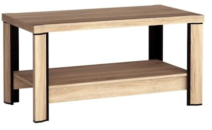 Masseno Couchtisch Malaga, Sonoma Eiche, 120x63x61cm, Modern Wohnzimmertisch für Couch, rechteckig Beistelltisch, Laminierte Spanplatte