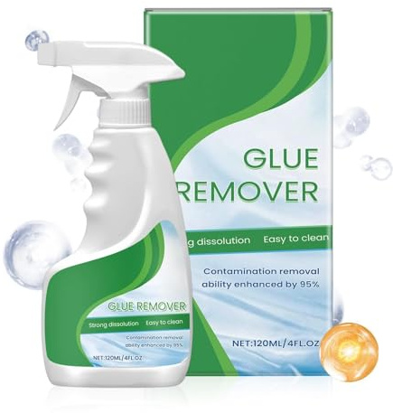 Adhesive Remover Spray 120ml Gentle Precise Adhesive Cleaner | Glue & Sticker Remover for Car, Window, Floor, Grout, Kitchen, Tile, Walls, Wood, Glass