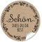 24 Sticker Schön, dass du da bist schöne Vintage Etiketten in NATUR im Shabby Chic Style mit schwarzer Blütenranke für Taschentuchverpackung Aufkleber 4 cm, rund, matt