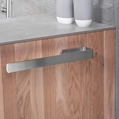 Gedotec Handtuchhalter Edelstahl matt gebürstet | PELI | Handtuchstange 1-armig | Handtuch-Reling Länge: 340 mm | Geschirrtuchhalter seitlich für Korpus-Montage | Badetuchhalter zum Schrauben