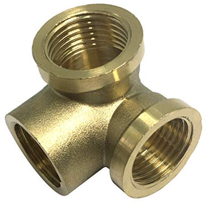 Raccordi per Tubi in Ottone Gomito 1/2 di Pollice, Connettore per Tubo Industriale con Filettati Femmina a 3 Vie, come descritto, DN15 Wall Corner