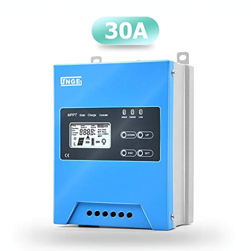 SolaMr MPPT 30A Régulateur de Charge Solaire 12V/24V Contrôleur de Charge de Batterie de Panneau Solaire Intelligent avec Écran LCD, Capteur de Température, Interface RS485-30A
