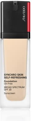 Shiseido Synchro Skin Self-Refreshing Foundation LSF 30, 120 Ivory – Mittel, aufbaubare Deckkraft + 24 Stunden Tragedauer – wasserdicht und übertragungsbeständig – nicht komedogen