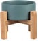 Vert Hauteur Porte-gamelle Surélevée Pet Gamelles pour Chien et Chat Gamelles Chien Chat Céramique avec Bambou Support en Bois