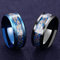 Left Girl 2 Stücke Titan Stahl Ringe Drache Schwarz Und Blau Mannnes Geschenke Hochzeit Band Schmuck Größe 6-12-11_Blau + Schwarz