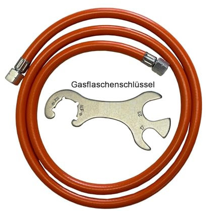 Gasschlauch 200 cm + Gasflaschenschlüssel