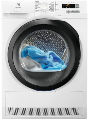 Electrolux EW7H5833LB Sèche-linge avec pompe à chaleur libre Installation 8 kg Départ différé Moteur inverter Écran LCD XL Blanc Classe A+++