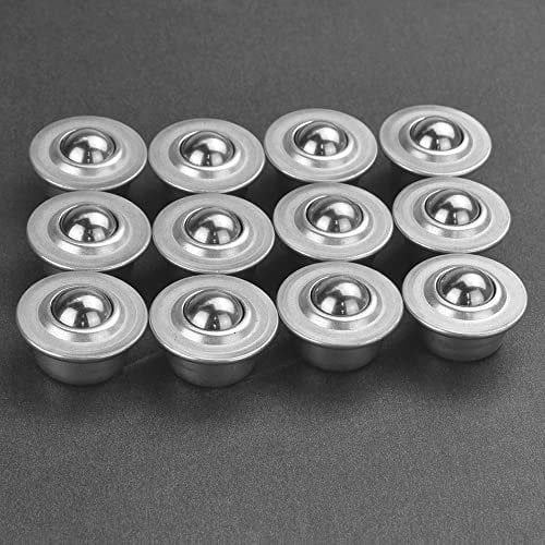 CODIRATO 12 Stücke Kohlenstoffstahl Kugelrollen Universal Metall Kugellager Kugel Transfer Kugellager Schwerlast Kugelrollenlager 15mm Kugelrollen mit Stahlkugel Rollenlager für Gepäck Schiebe
