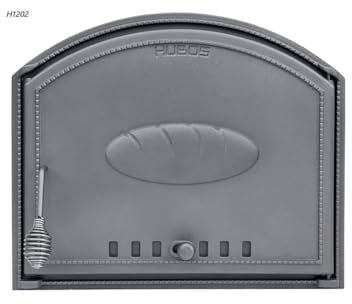 Puerta de horno de hierro fundido, puerta de horno de pizza, puerta de piedra, horno de pan, hierro fundido (puerta derecha H1202)