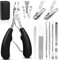 SAMSYOKI 11 Stück Profi Fußnagelzange Set, Edelstahl Fußnagel Nagelschere Set Zehennägel Pediküre Set mit Nagelknipser für Dicke Eingewachsenen Harten Fußnägel Paronychie Onychomykose