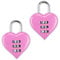 YAODHAOD Vorhängeschloss in Herzform，2 Pack Zahlenschloss für Gepäck、Schlösser für Spind Schuppen, Schule, Fitnessstudio，Gedenken mit Paaren (rosa)