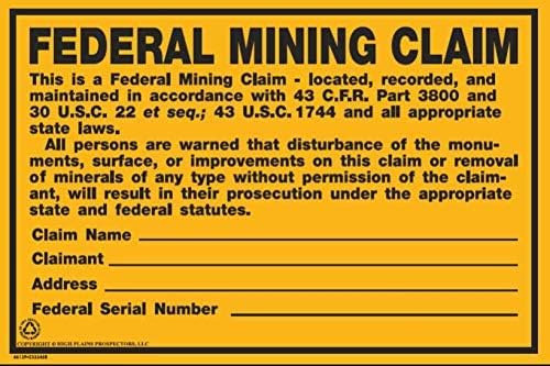 Cartel de reclamo de minería federal – 8 unidades
