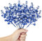 Kunjocy 12 Pcs Snowy Christmas Glitter Berries Stems, Frosted Christmas Berries Decorations Artificial Christmas Berries Picks for Christmas Wreath Garland Xmas Tree Ornament (Royal Blue)
