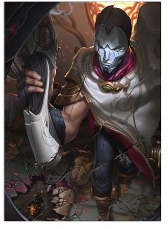 Displate Offiziell League of Legends MetallPoster Magnetische Befestigung Inklusive Lizenziert Bilder Hochwertiges Poster League of Legends Splash Art - Jhin Vertical 45 cm x 32 cm