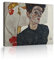 LEFEDA Egon Schiele Wandkunst Unikate Gemälde Druck Selbstporträt Alter Meister Framd Leinwandbilder Wandkunst für Wohnzimmer Büro Dekor 40x48cm Innenrahmen